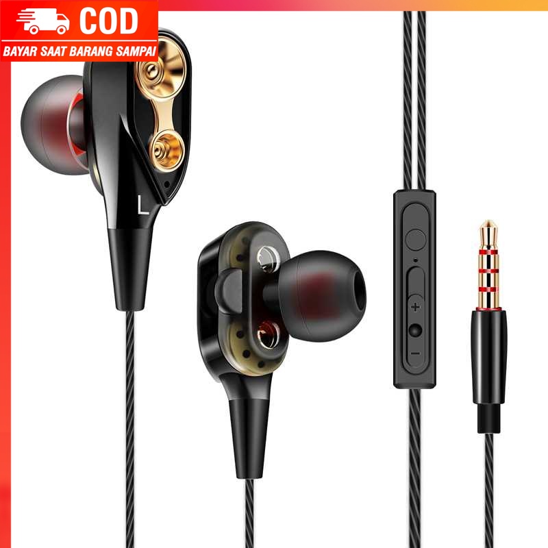 (100% BARANG ORI) QKZ Dual Driver Earphone HiFi Dengan Mic - QKZ-CK8