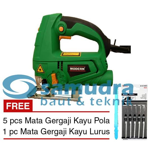 DISKON BESAR MODERN M-2200L Mesin Jigsaw Laser Bonus 6 Pcs Mata Gergaji Kayu