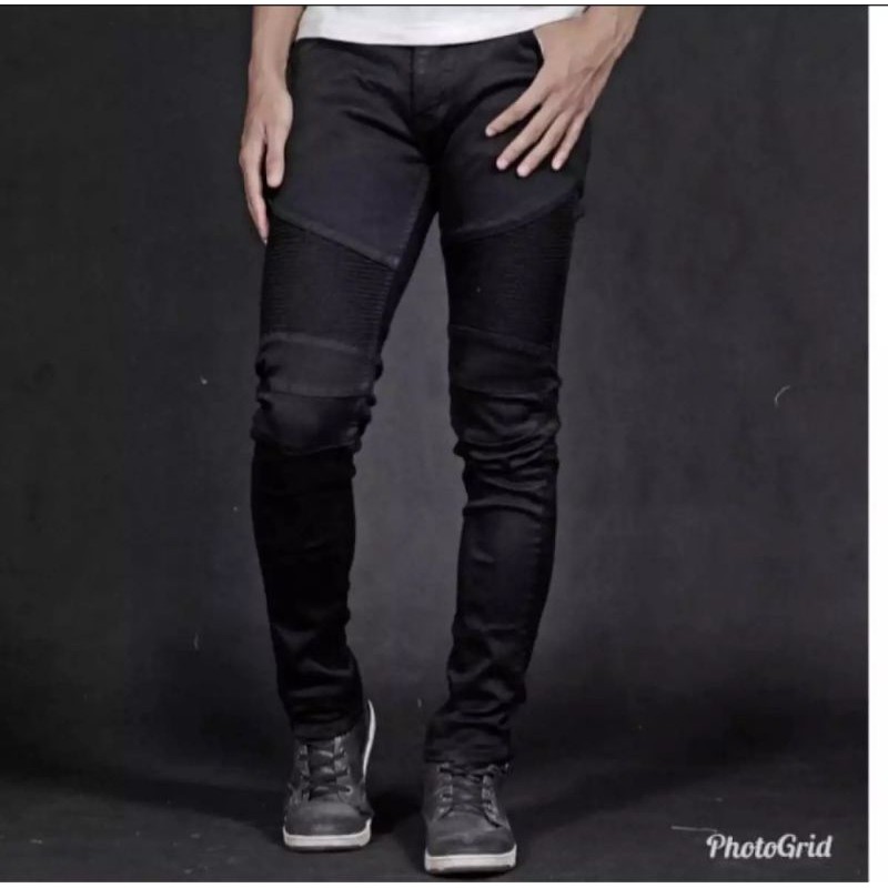 Celana skinny jeans pria Bikers Rider No Denim Stretch // celana panjang biker pria Milenial kekinia