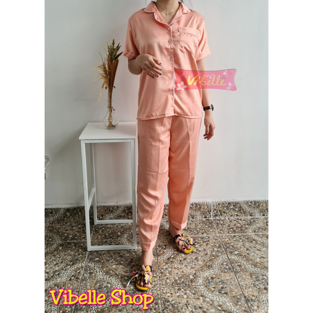 SATINCP - Satin Silky Velvet Premium Vibelle Shop Grosir Baju Tidur CP Piyama Fashion Murah Wanita-Salem