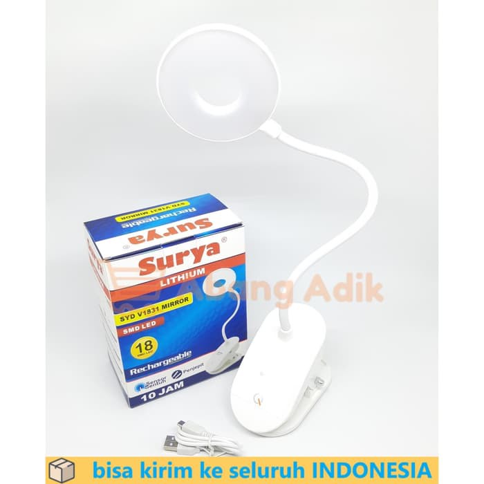 Lampu Belajar Cas Surya SYD V1831 V 1831 MIRROR 18 SMD LED Jepit Meja