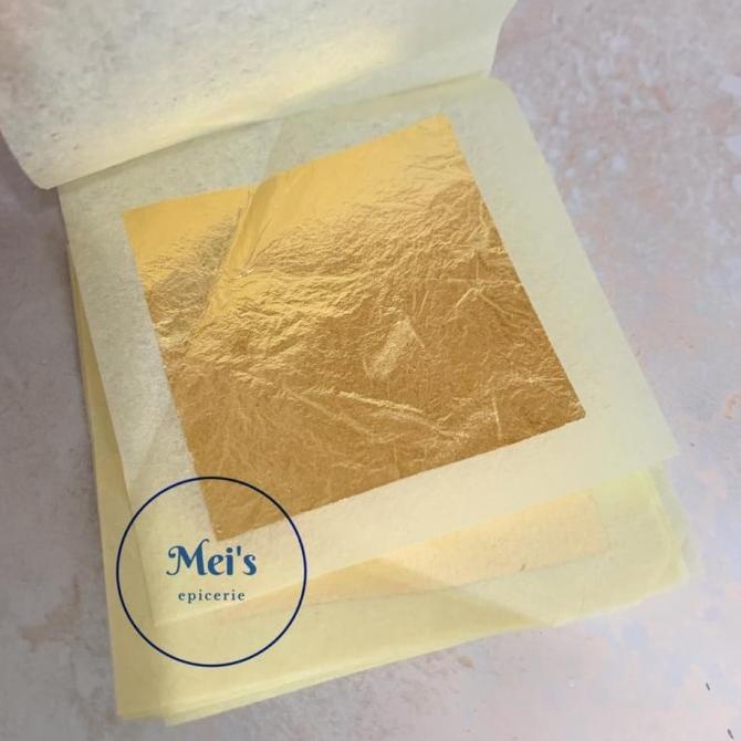 

Edible Gold Leaf Sheet for Decorating Cake Emas Lembaran Penghias Kue CUCI GUDANG Kode 1067