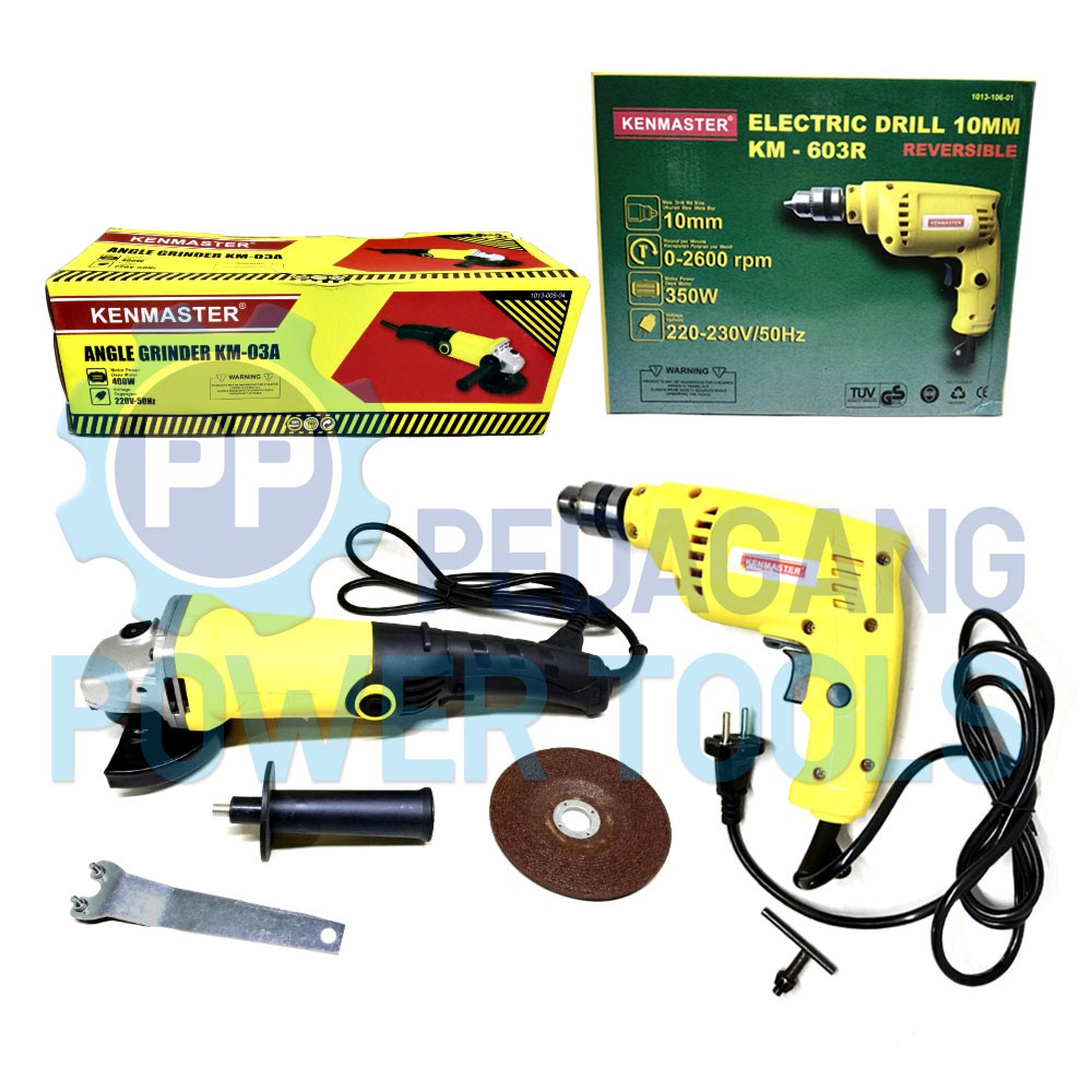 PAKET KENMASTER MESIN BOR LISTRIK 10 MM & KENMASTER MESIN GERINDA