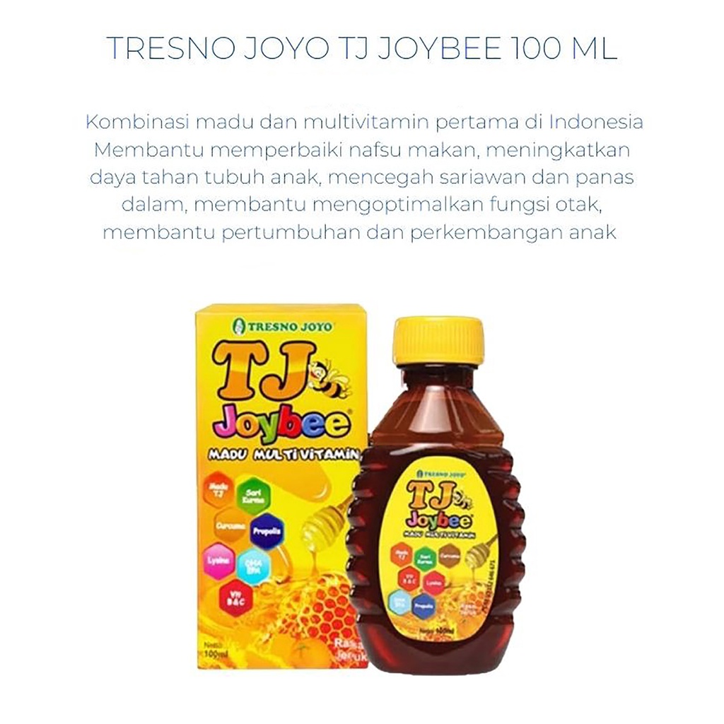 Bisa COD TJ JOYBEE MADU MULTIVITAMIN ORIGINAL RASA JERUK/ORIGINAL/STRAWBERRY 100ML - PENAMBAH NAFSU MAKAN ANAK