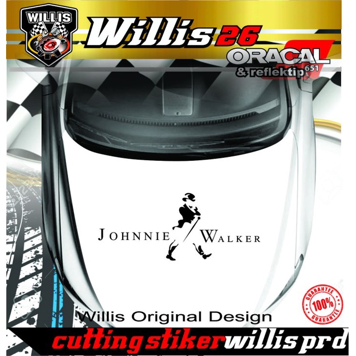 Murah Sticker Mobil Stiker Mobil JOHNNIE WALKER Body kap kaca mobil - Hitam Keren