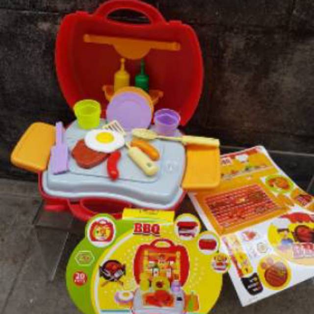 Mainan Koper BBQ panggangan isi 20 pcs