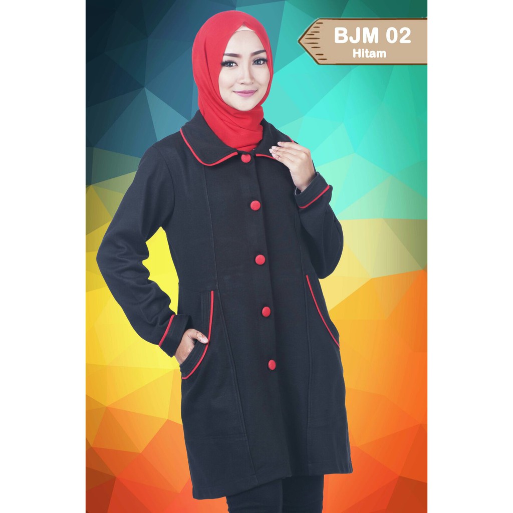 Jaket Korea Dewasa Wanita Muslimah Believe BJM 02 Hitam ORI