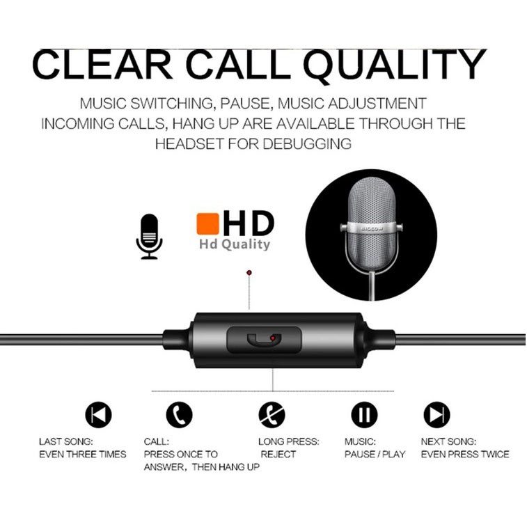 QKZ Earphone HiFi Dengan Mic - QKZ-DT1 - Black