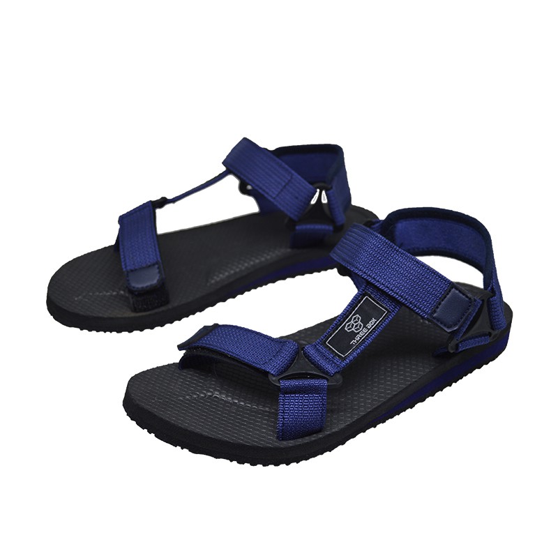 THREE BOX - Sandal Gunung Tali Massive Pria Wanita NavyBlack Outdoor Traveling Hiking ORIGINAL