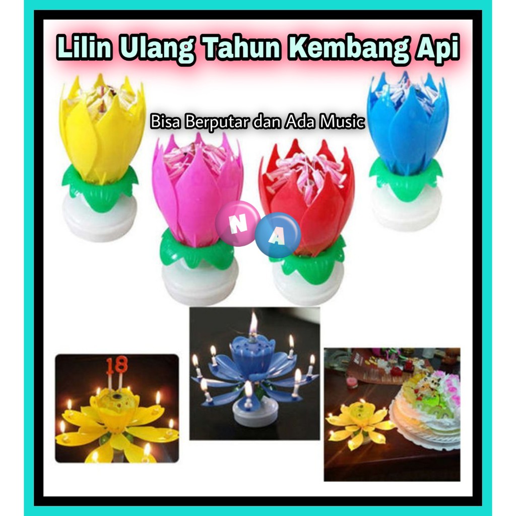 Lilin Ulang Tahun Kembang Api Lotus - Birthday Candle - Fireworks Candle