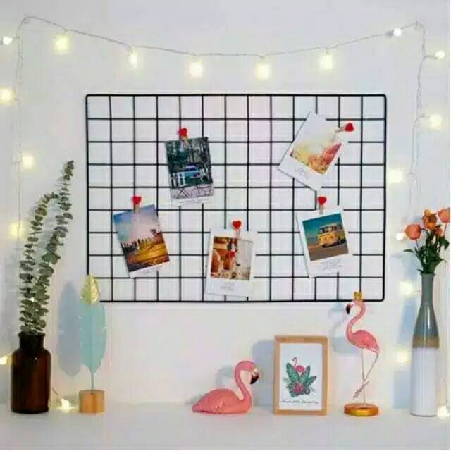 Jual Wall Grid / Hijang / Grid Wire Mesh Untuk Pajangan Foto Polaroid |  Shopee Indonesia