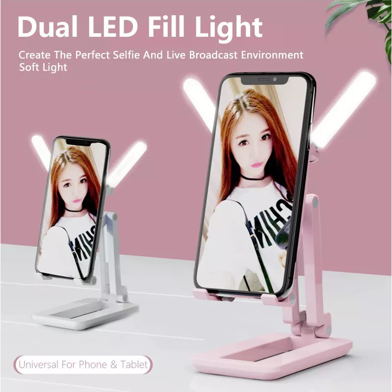 Holder Stand Hp LED dan Kipas Phone Cooler Cooling Bracket LED Bukan REMAX