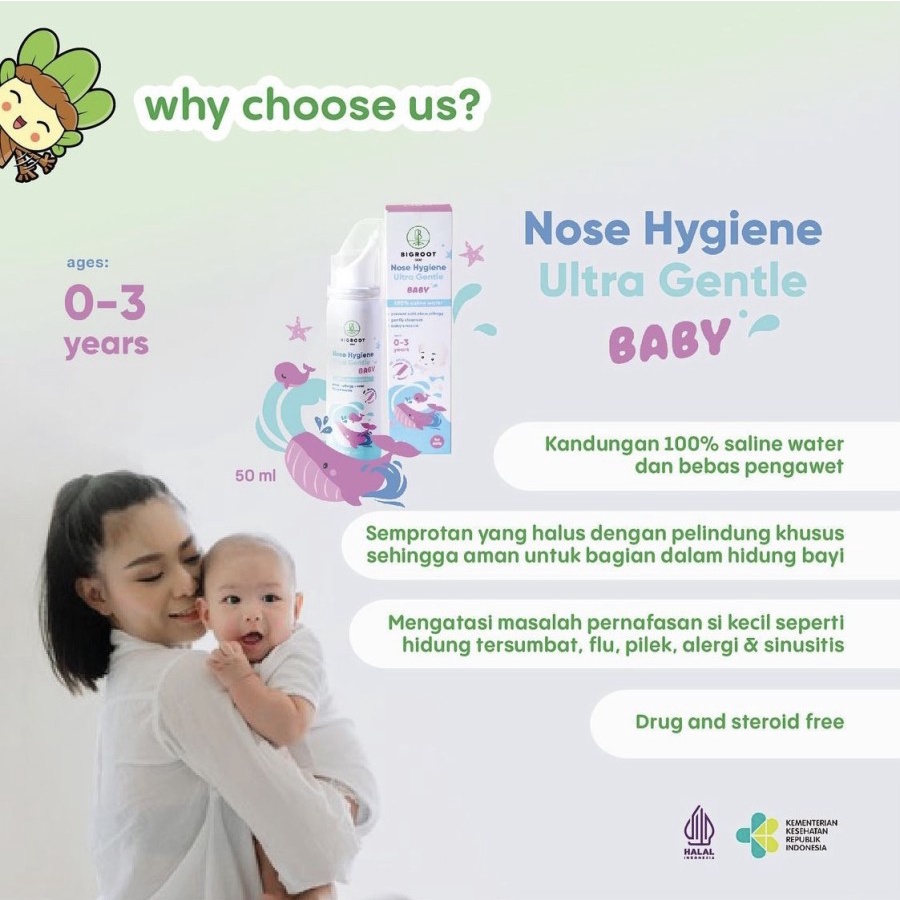 Nasal Spray Pencuci Hidung Bayi Bigroot Nose Hygiene Ultra Gentle Baby 50ml