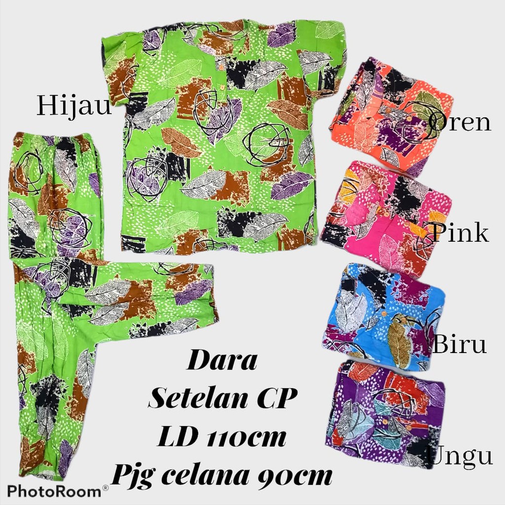 setelan celana rayon motif adem | setelan celana busui