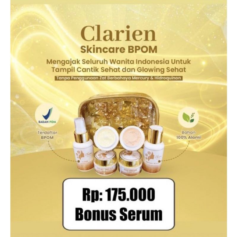 CLARIEN SKINCARE PAKET SKINCARE clarien skincare BPOM Clarien Skincare paket skincare murah aman BPO