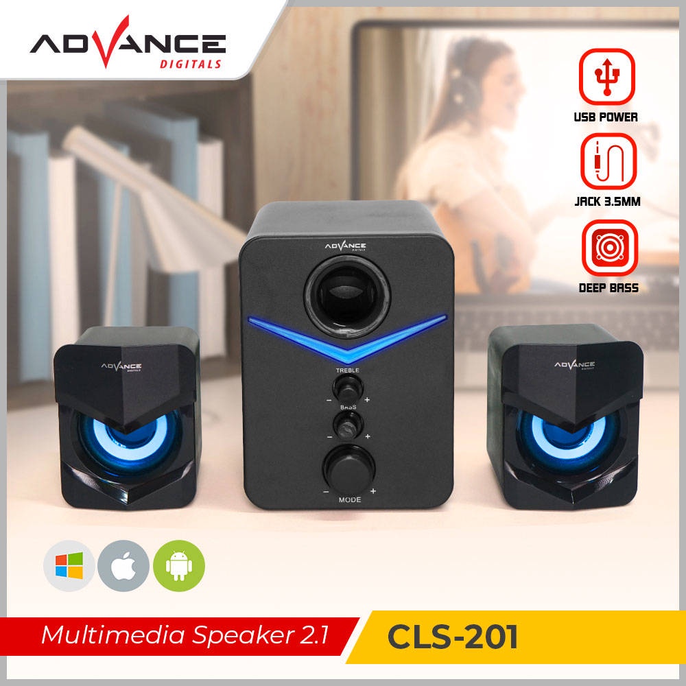 TERLARIS - Advance CLS-201 Multimedia Speaker Super Bass 2.1 Channel / Speker Advance CLS - 201 Non Bluetooth - ( Bisa Bayar Ditempat ) - FMS