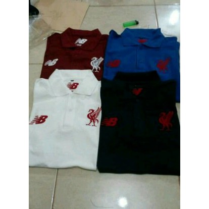 Polo shirt New Balance, kaos polo bola Liverpool