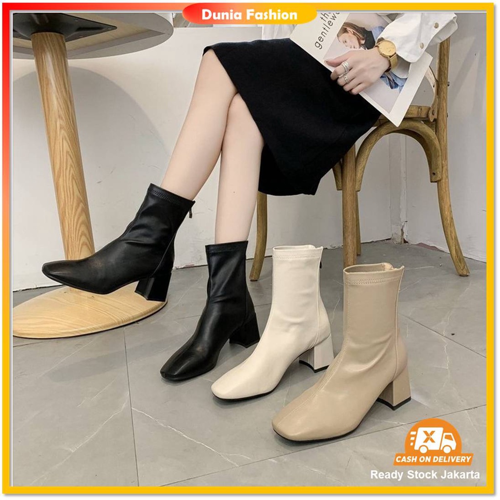 [DUNIA FASHION] Sepatu Boots Wanita Flat Korea Import Premium Quality DF 535