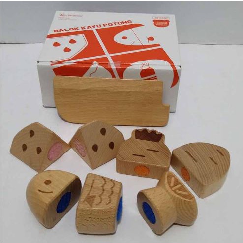 MAINAN EDUKASI BALOK KAYU POTONG UNTUK ANAK 1-2 TAHUN / PUZZLE BALOK KAYU POTONG