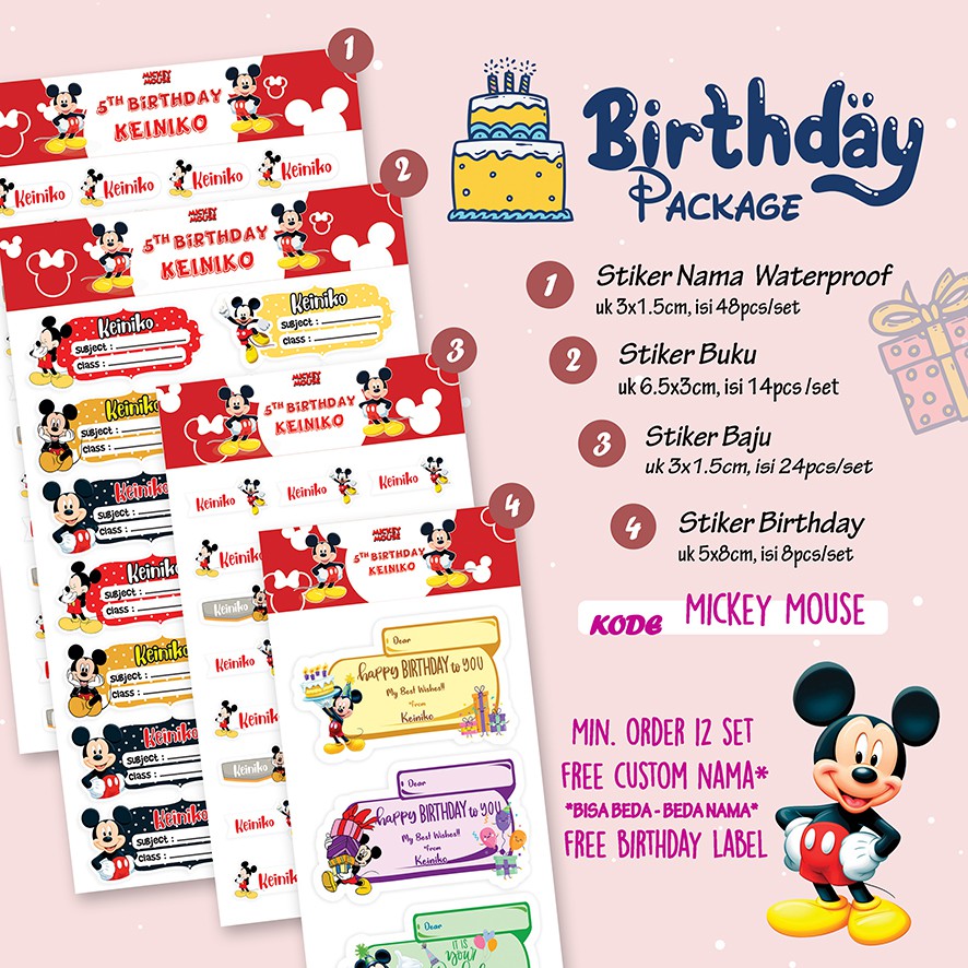 

48 PCS STIKER UNTUK HAMPERS GOODIE BAG SOUVENIR ULANGTAHUN BIRTHDAY PACKAGE LUCU BAGUS