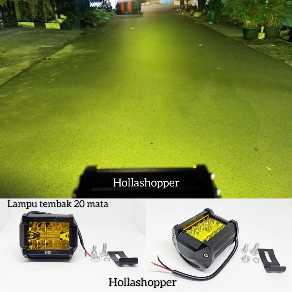 Lampu Tembak Sorot CWL 20 mata Lampu LED Alumunium Waterproof Cahaya KUNING