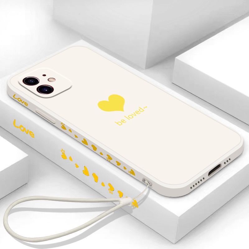 【Lanyard】Be Loved Liquid Silicone Case VIVO V15 V15pro Y20S Y12  Y11 Y12S Y20i Y20 Y17 Y15 X50 X50pro X60 pro Y93 Y91C TPU Soft Cover vivo Casing-white