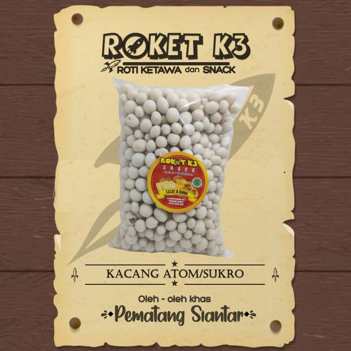 

Kacang Atom kacang tepung Jajanan Makanan ringan Cemilan Enak Gurih