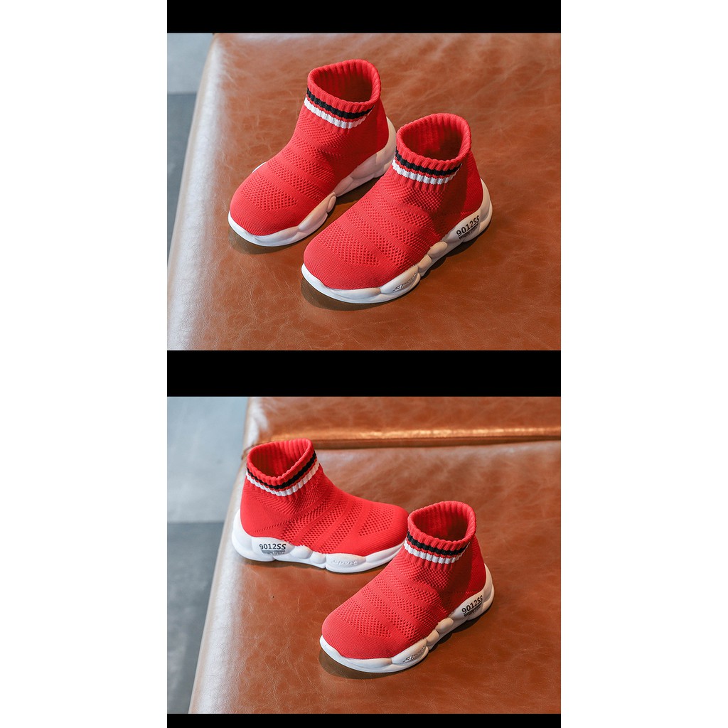 littlekiddoss SH2034 Sepatu Boots Knit Karet Sepatu Kets Sneaker Fashion Anak Import 21-38 SUPERSALE