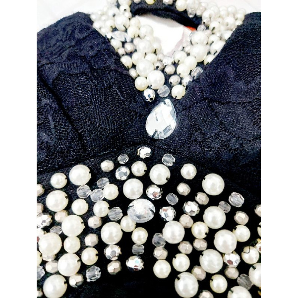 dress kemben hitam seken dress party