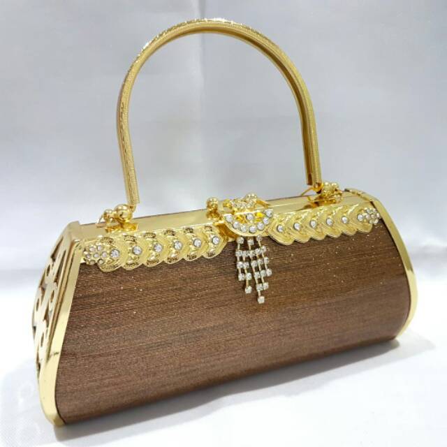 Tas Pesta Farnell Clutch Kondangan Wanita Import 2339 Glitter Waterproof (Gagang bisa Dilepas)