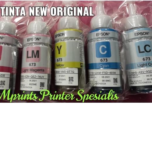 

♔ Tinta Original Epson 673 T673 Refill L800 L805 L810 L850 L1800 - Biru ۞
