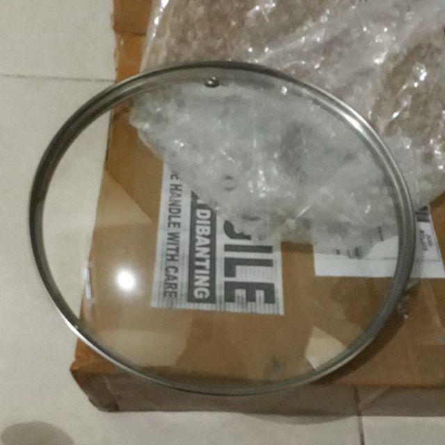 Tutup Panci Kaca Dengan Kaki Diameter Kaki +/- 21.8 Cm (uk. 22 Cm) & Knop Kecil Variasi