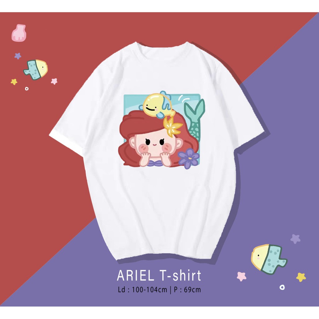 LITTLE MERMAID PUTRI DUYUNG LUCU CARTOON DESIGN KAOS / TERMURAH