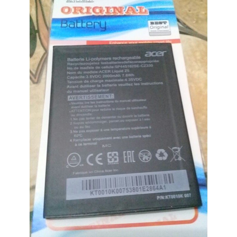 Baterai batre Acer Liquid Z5 acer A10 E380