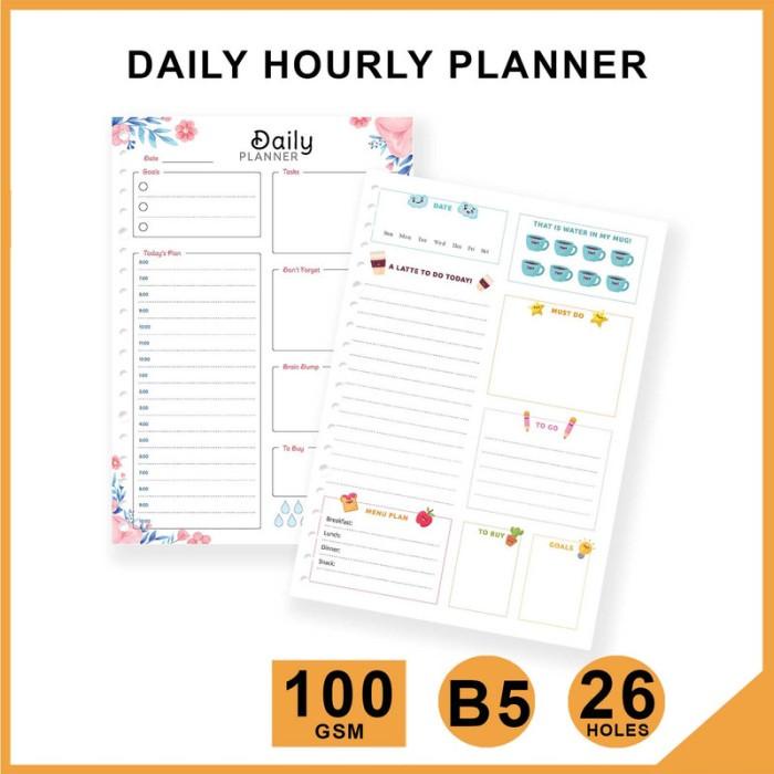 

Binder | Planner Daily Hourly Planner - Isi Kertas B5 / Loose Leaf / Refill Kualitas Terbaik