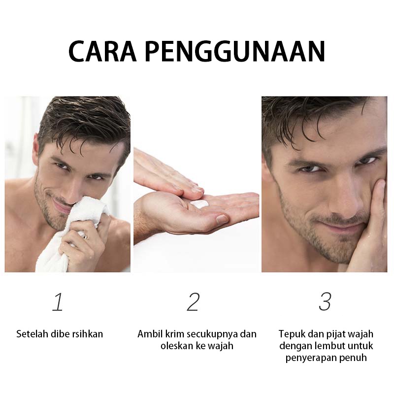 Krim pria pelembab pemutih Men's Moisturizing cream Perawatan wajah Facial care 50G Pelembab hydrating menyegarkan perawatan kulit pelembab mengecilkan pori-pori Meremajakan dan mencerahkan kulit