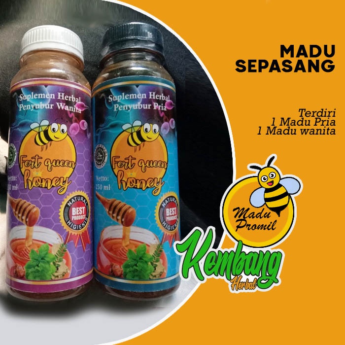 Fert Queen Honey Madu Program Hamil Wanita dan Pria Penyubur Kandungan dan Sperma Promil Suami Istri-Madu Sepasang