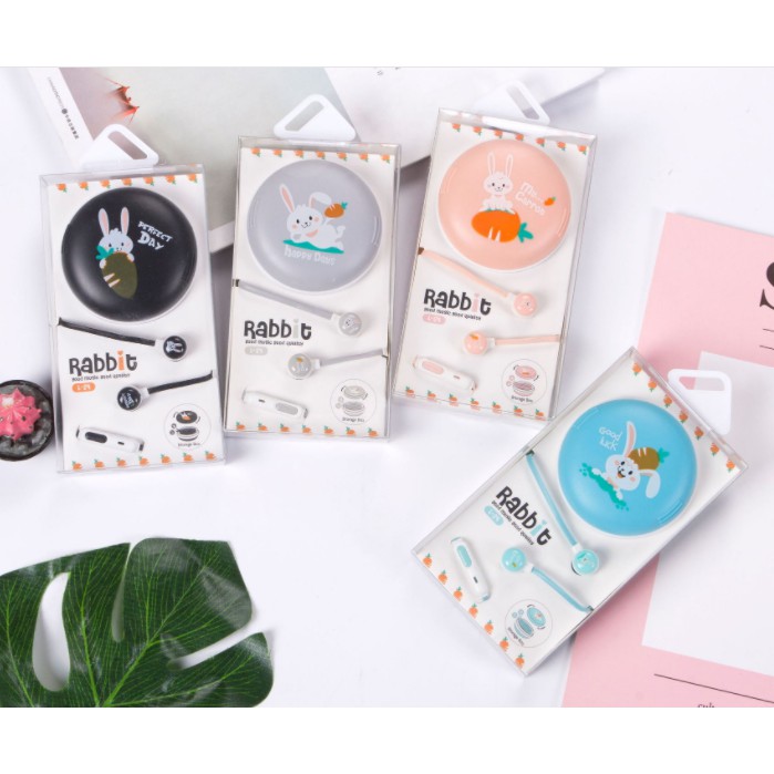 [L-19] / [L-24] Headset Earphone KELINCI Rabbit POUCH SERUT / Wadah Earphone Bulat KELINCI Lucu