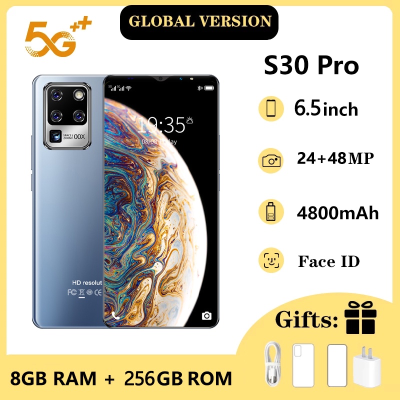 【COD+Pengiriman lokal】 hp murah S30U plus 5G 6.5Inci Ponsel Baru Jaminan Kualitas RAM 8GB ROM 256GB Dual Card SIM Smartphone Android Ponsel baru original Handphone murah promo cuci gudang hp murah