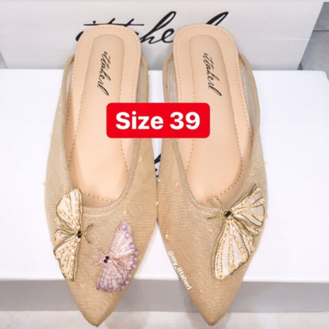 Ittaherl Dandelion Mesh Slipper Oat Size 39