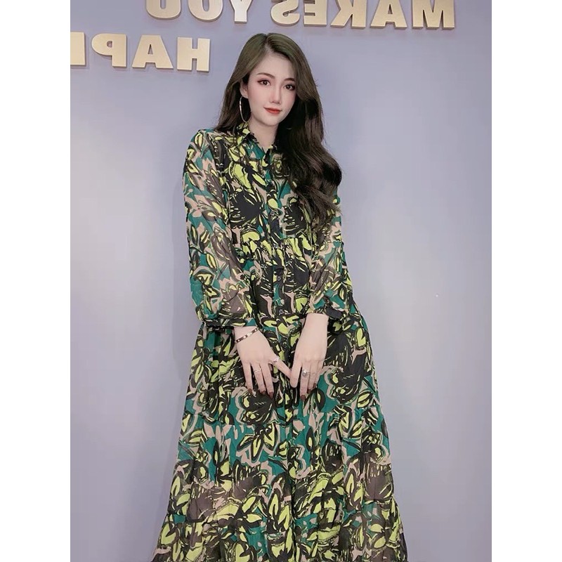 [LIMITED] GREEN MAXI DRESS IMPORT/DRESS WANITA/DRESS KOREA BUNGA BUNGA