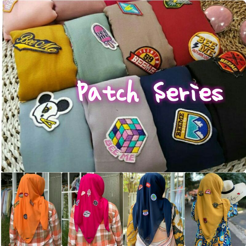 Bee Me Patch Series Voal Kerudung Segi Empat - Khanza Hijab