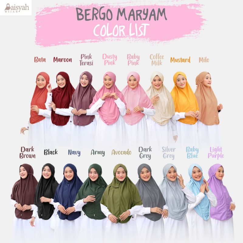 BERGO Daily/Khimar kaos daily/khimar kaos tali syari/khimar kaos Xl/bergo maryam