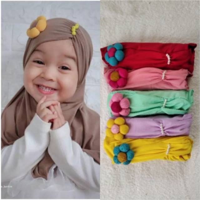 Kerudung Anak Serut Mutiara Bungga | Hijab Anak | Kerudung Lucu | Alus Collection | BISA C.O..D