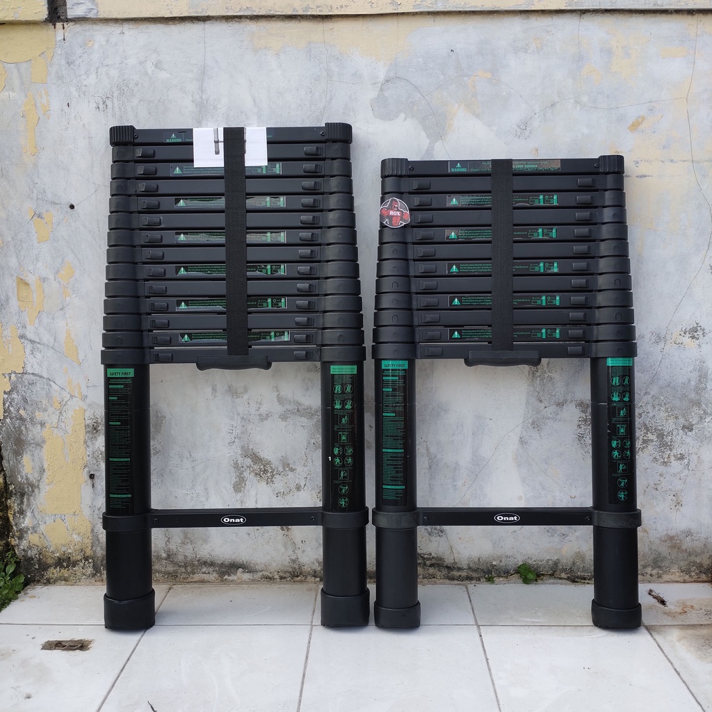 Tangga Lipat Aluminium Teleskopik 4.4M Single Telescopic Ladder 4.4 M Tangga Slorok Tangga Selorok