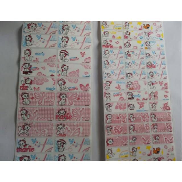 

MARIE CAT Stiker label nama waterproof anti air murah