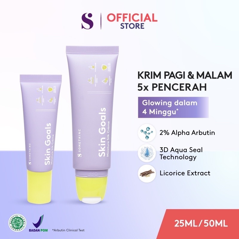 Somethinc Skin Goals Moisture Silk Creme / Krim Pagi &amp; Malam 5x Pencerah