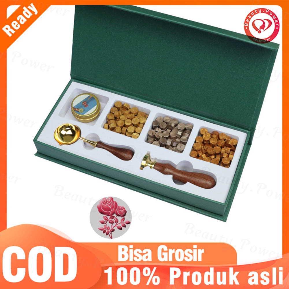 Retro Seal Wax Beads Set Handle DIY Wax Beads Scrapbook Stempel Sealing Lilin Segel Wax Stempel Undangan Stempel Pernikahan