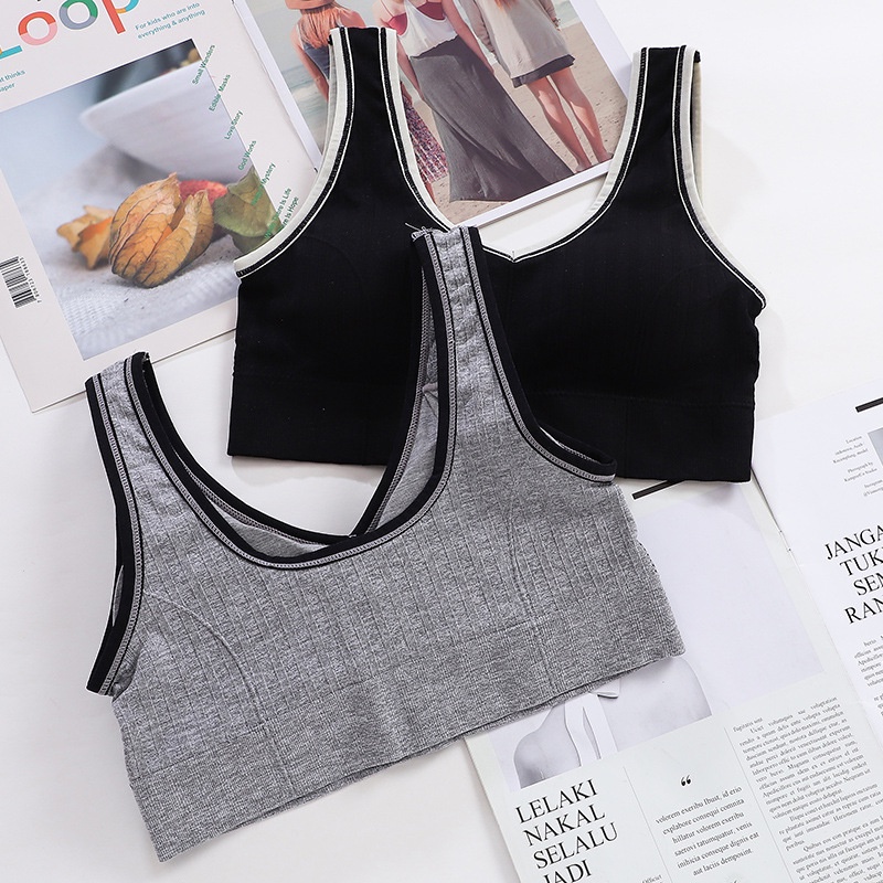 Tmall88 Sport Bra Gym Bra Olahraga Push Up Wanita Tanpa Kawat Sexy Import