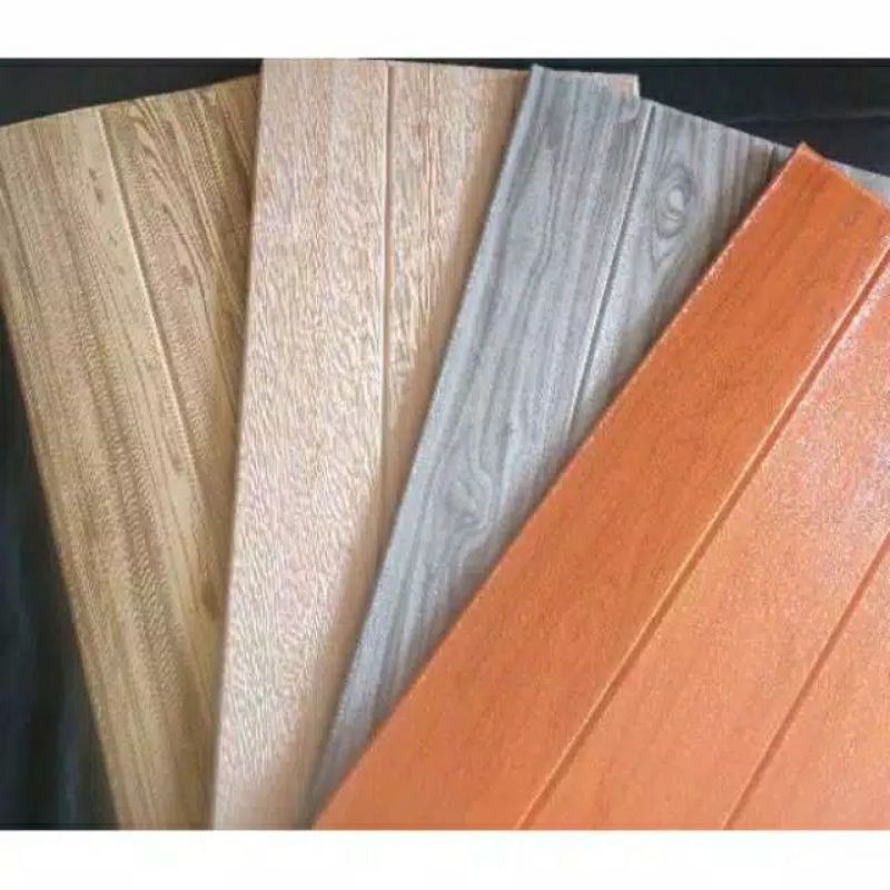 Wallpaper Dinding 3d Foam Kayu Abu 70x70 cm Dekorasi Ruangan Rumah